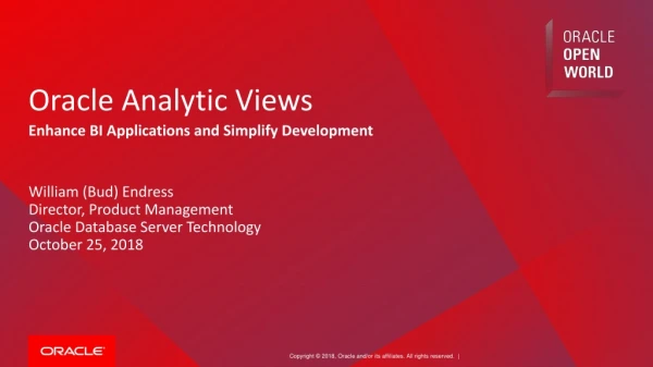 Oracle Analytic Views