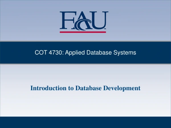 Introduction to Database Development