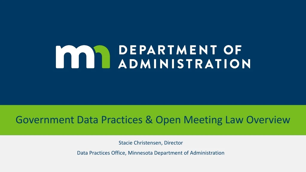 government data practices open meeting law overview