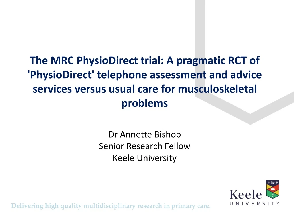 the mrc physiodirect trial a pragmatic