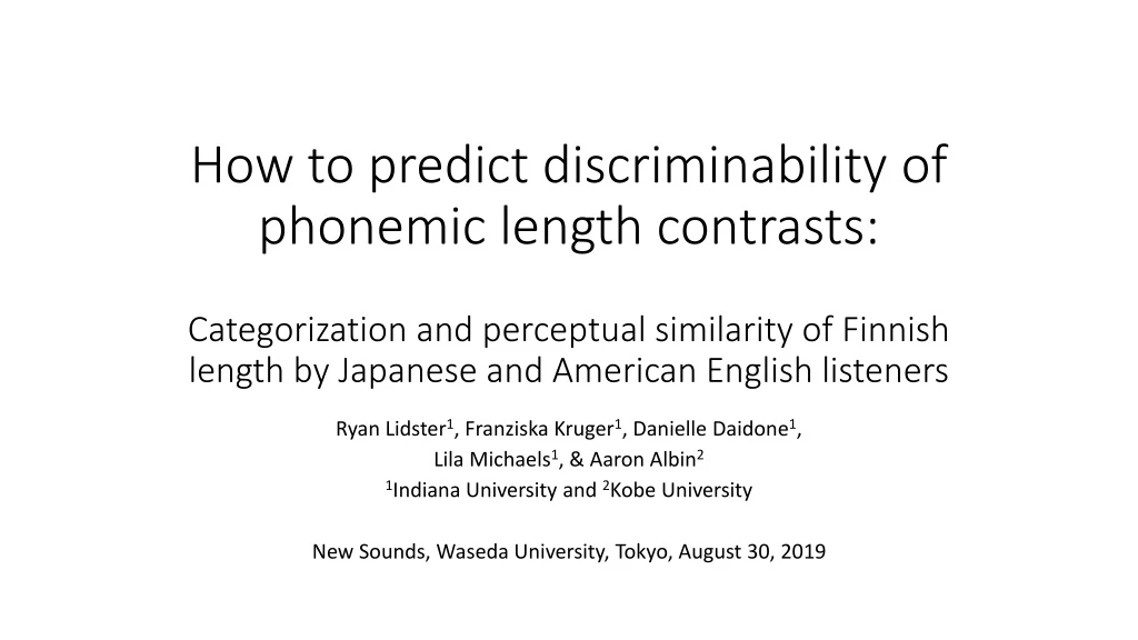 how to predict discriminability of phonemic