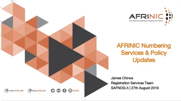 AFRINIC Numbering Services &amp; Policy Updates