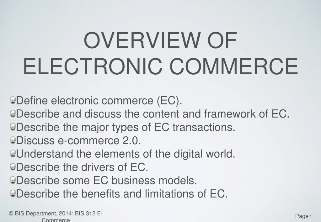 overview of electronic commerce