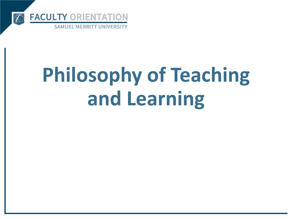 philosophy of teaching and learning