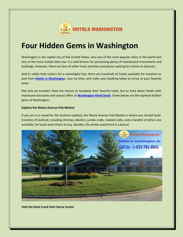 Four Hidden Gems in Washington