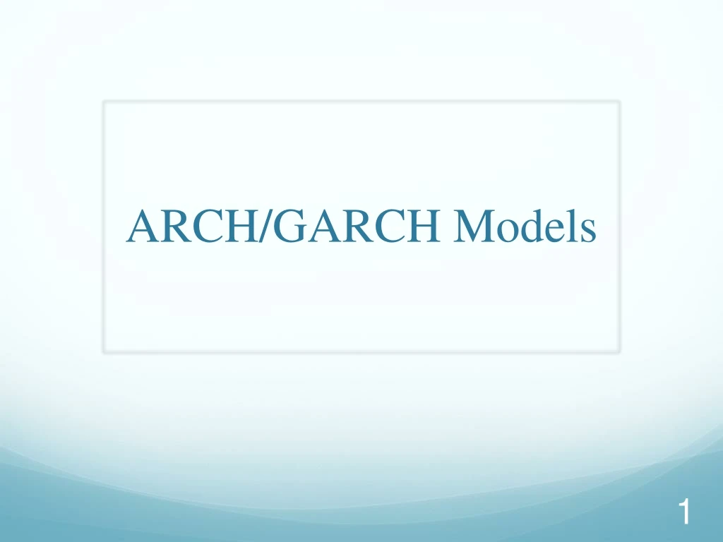 arch garch models
