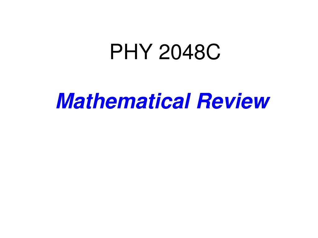 mathematical review