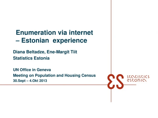 Enumeration via internet – Estonian experience