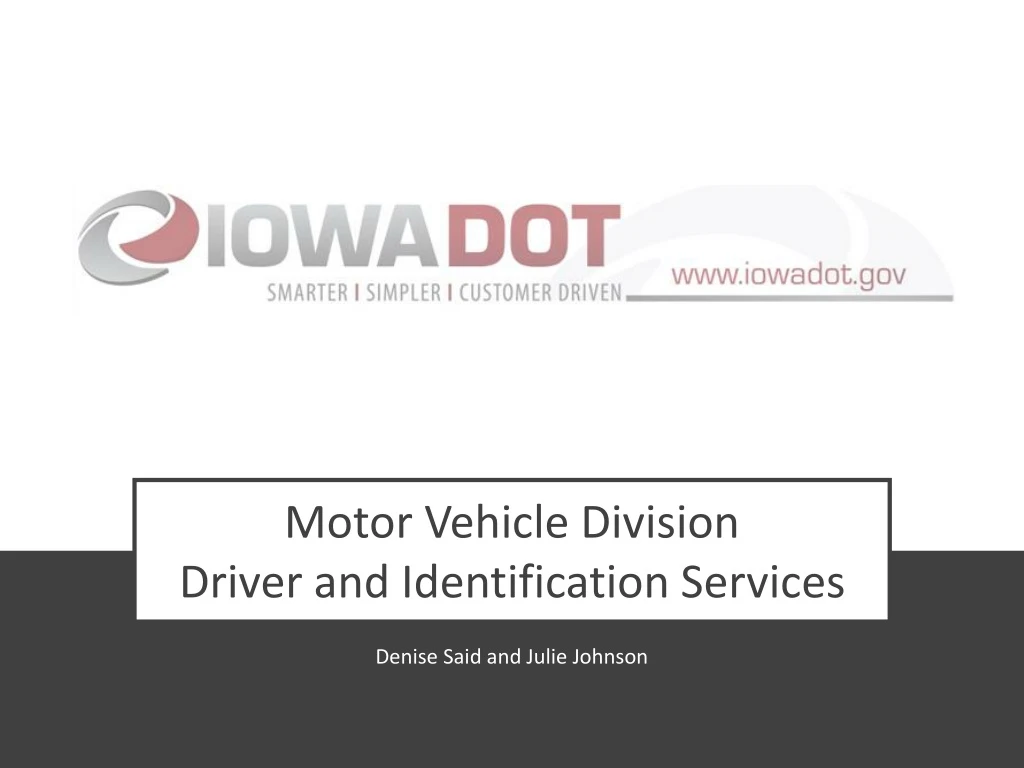 motor vehicle division driver and identification services