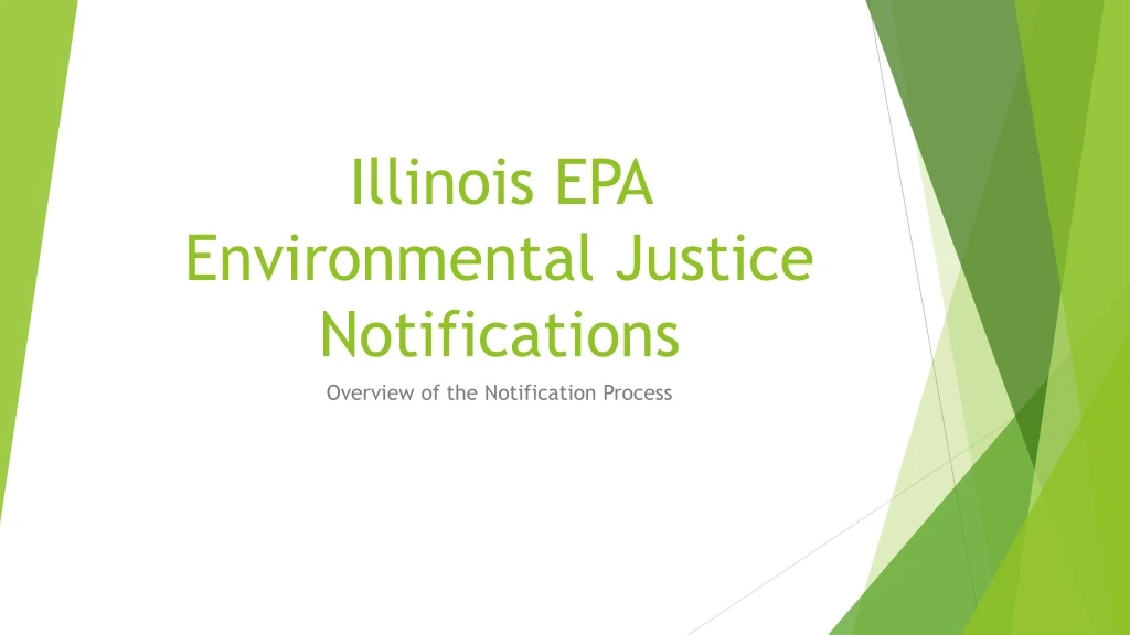 illinois epa environmental justice notifications