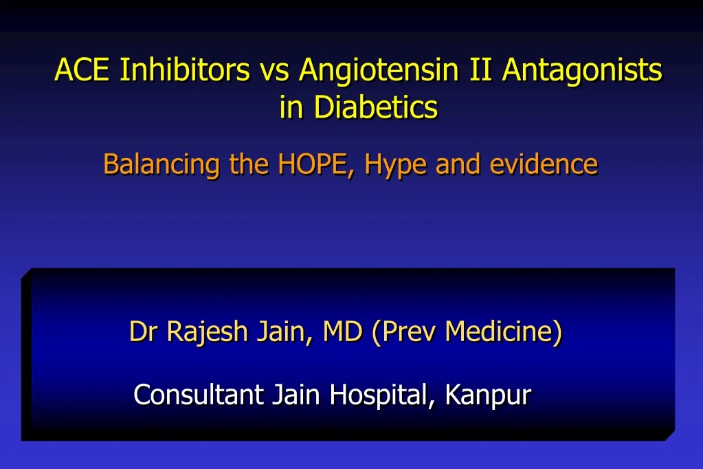 ace inhibitors vs angiotensin ii antagonists
