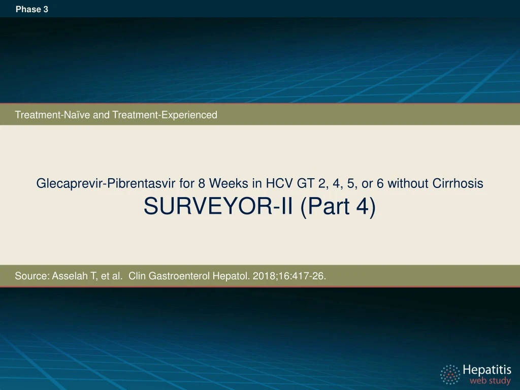 glecaprevir pibrentasvir for 8 weeks in hcv gt 2 4 5 or 6 without cirrhosis surveyor ii part 4