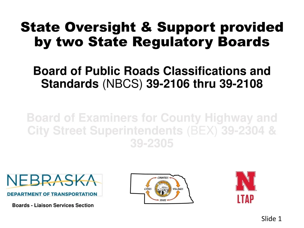 state oversight support provided by two state regulatory boards