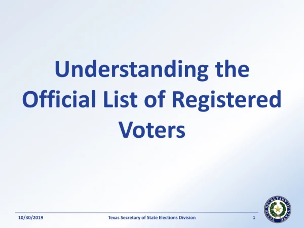 Understanding the Official List of Registered Voters