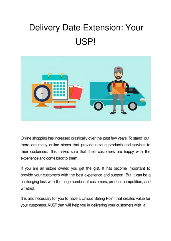 Delivery Date Extension: Your USP