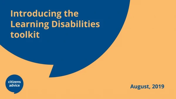 Introducing the Learning Disabilities toolkit