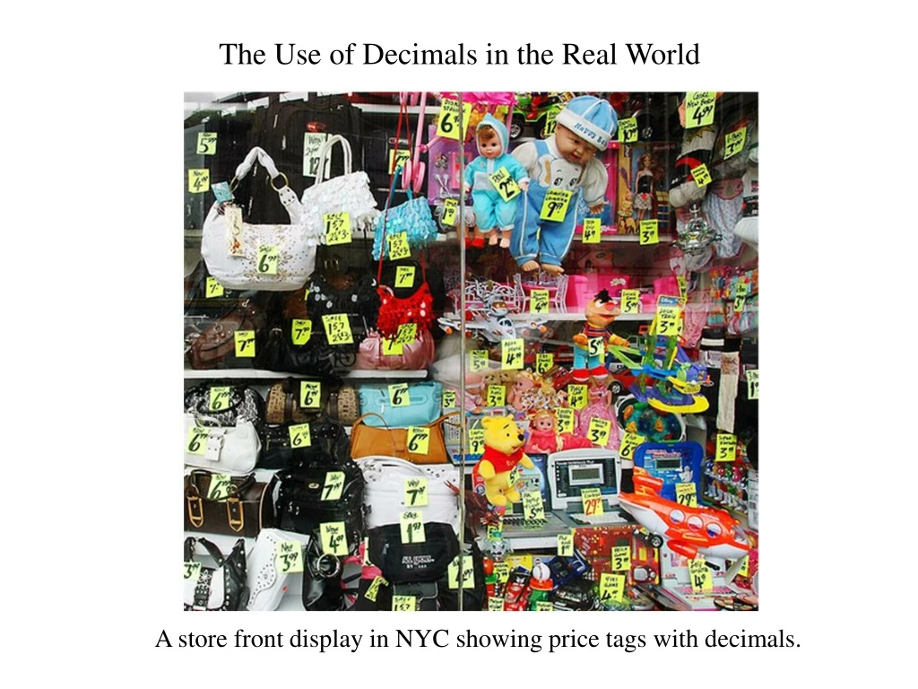 the use of decimals in the real world