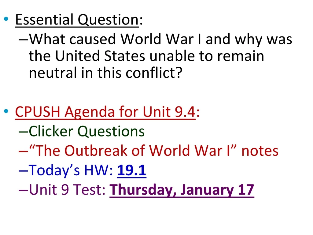 essential question what caused world