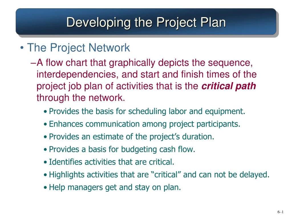 developing the project plan