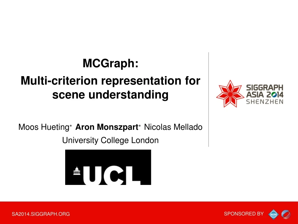 mcgraph multi criterion representation for scene