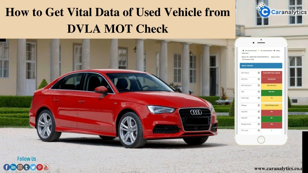 how to get vital data of used vehicle from dvla