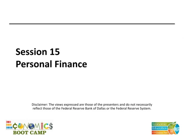 Session 15 Personal Finance