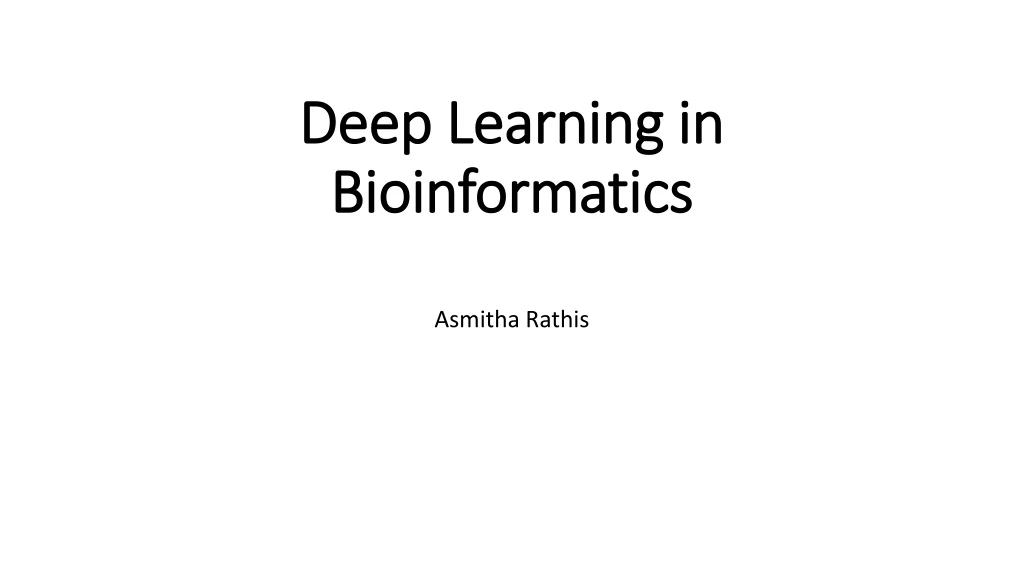 deep learning in bioinformatics