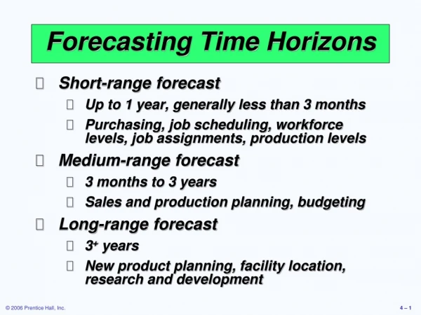 Forecasting Time Horizons