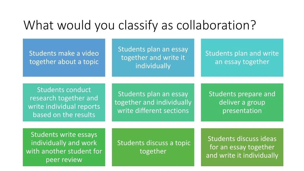 what would you classify as collaboration