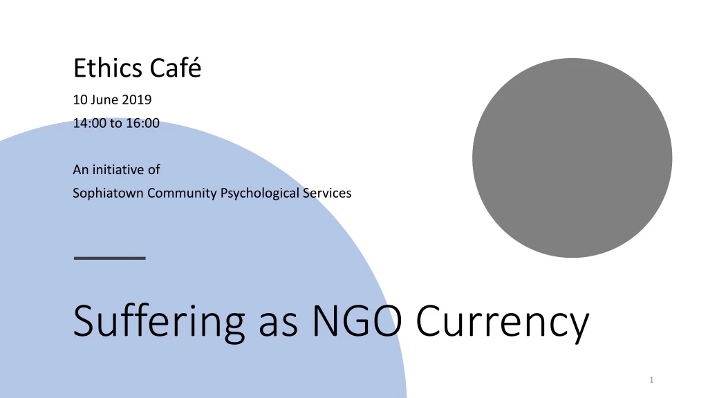 suffering as ngo currency