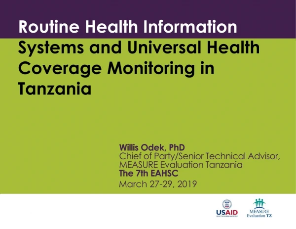 Routine Health Information Systems and Universal Health Coverage Monitoring in Tanzania