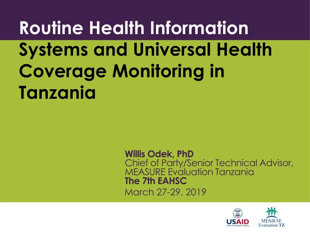 routine health information systems and universal