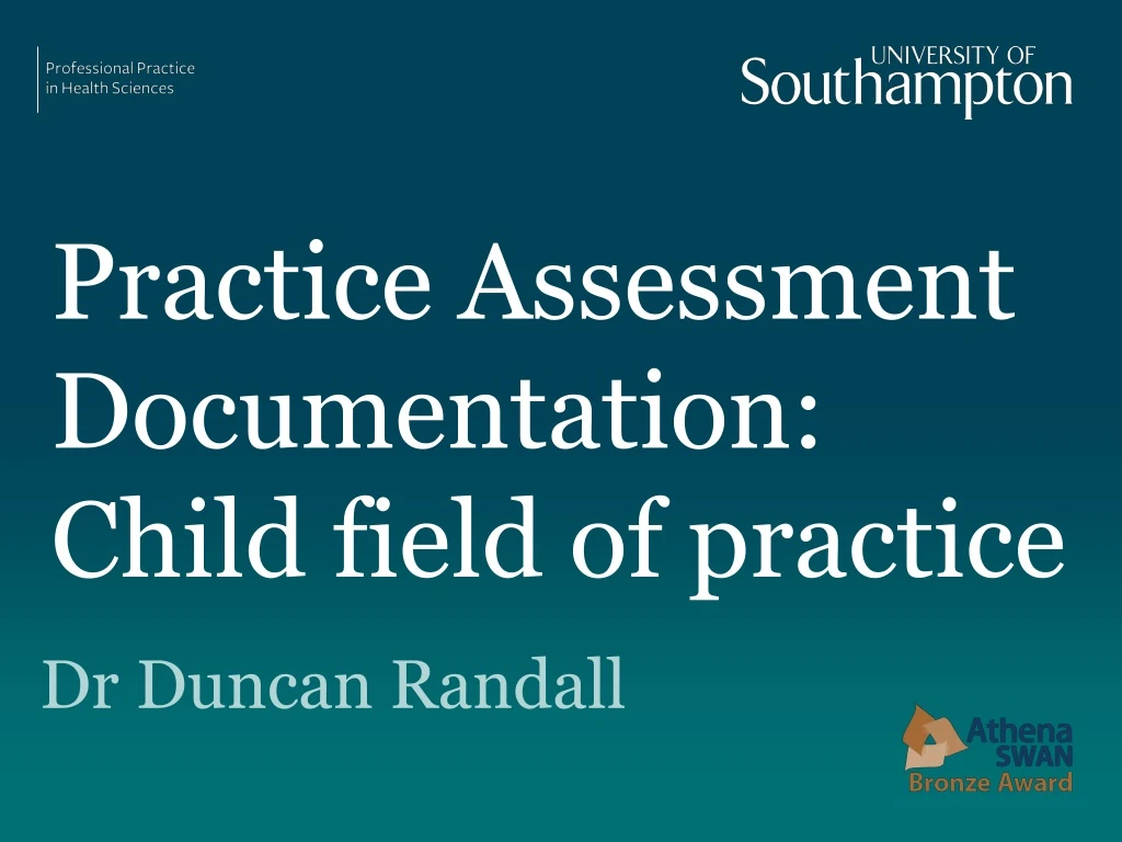 practice assessment documentation child field of practice