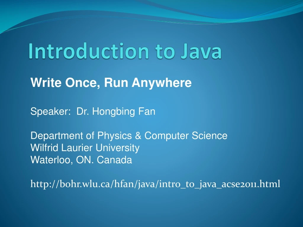 introduction to java