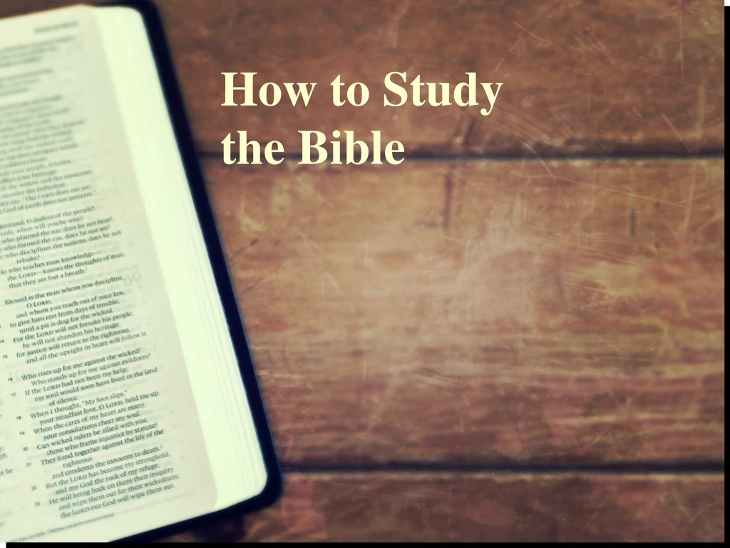 how to study the bible