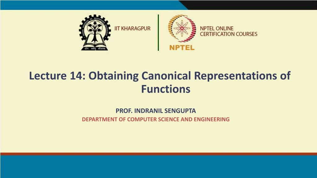 lecture 14 obtaining canonical representations