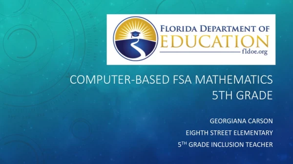 Computer-Based FSA Mathematics 5th Grade