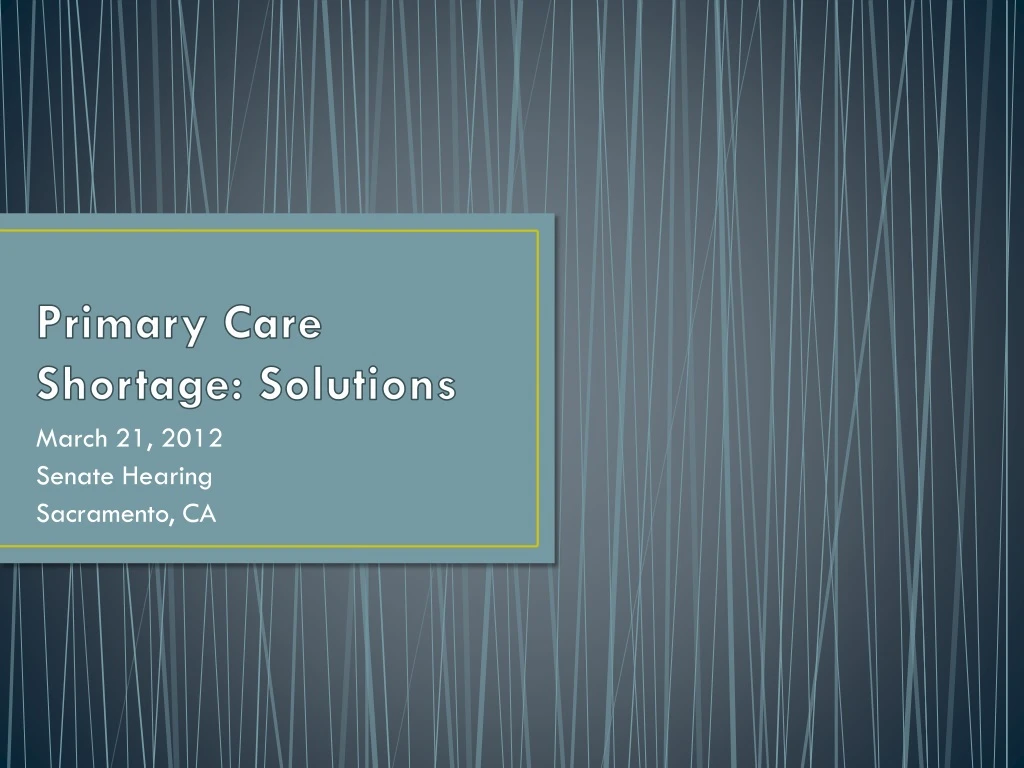 primary care shortage solutions