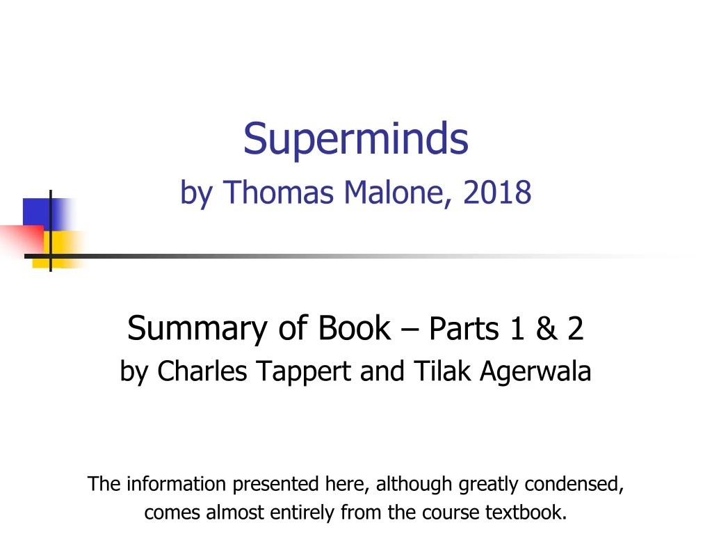 superminds by thomas malone 2018