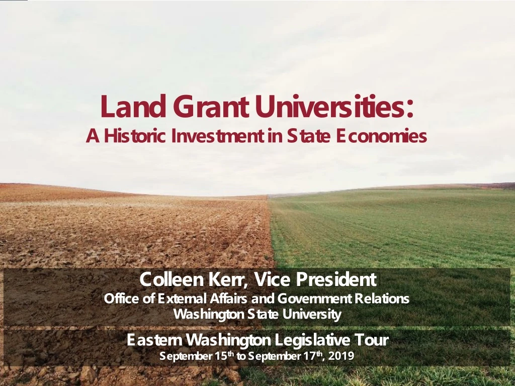 land grant universities a historic investment in state economies
