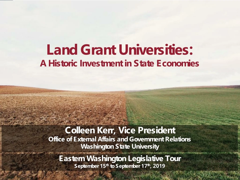 PPT - Land Grant Universities: A Historic Investment In State Economies ...