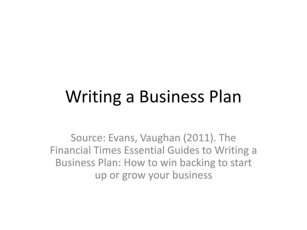 writing a business plan