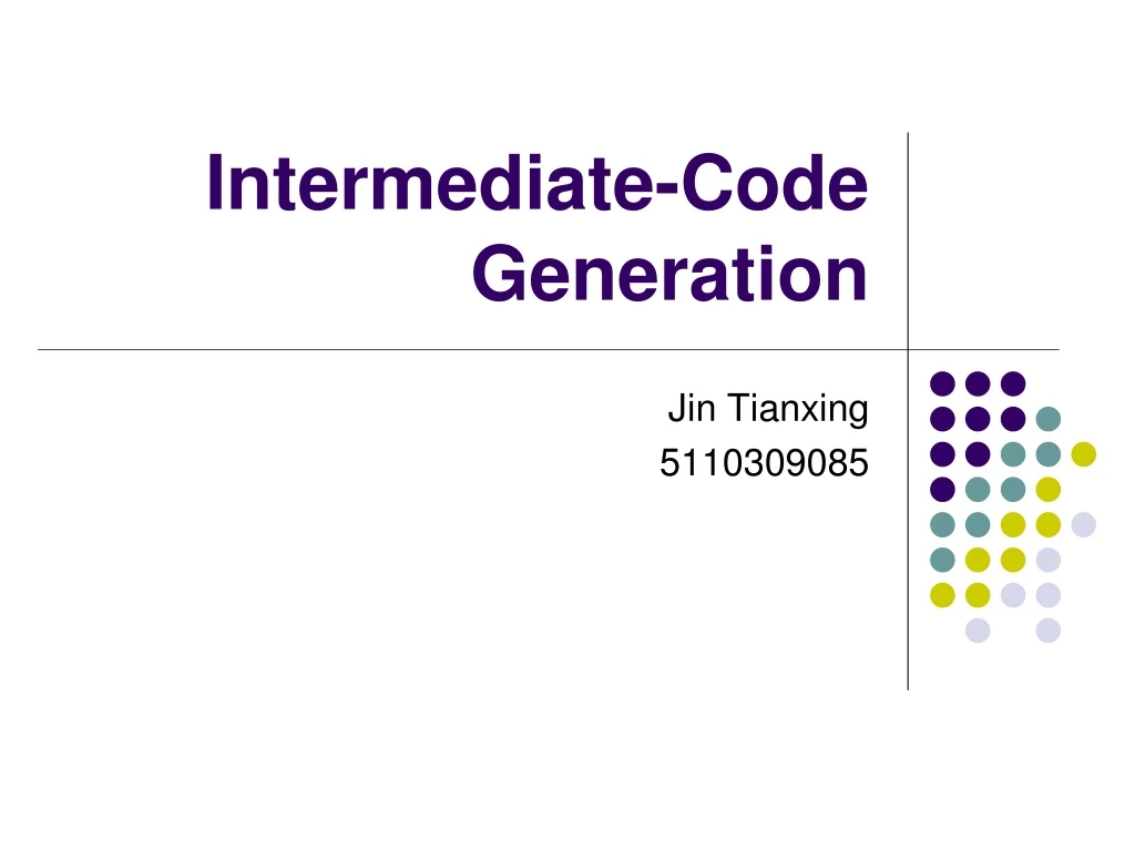 intermediate code generation