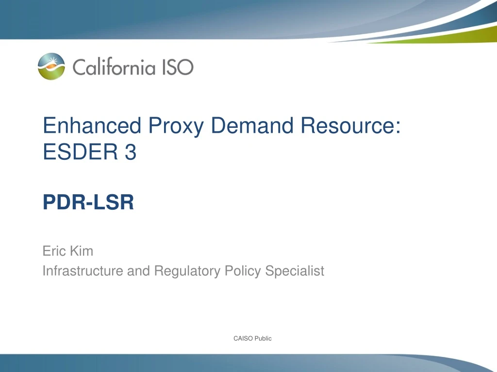 enhanced proxy demand resource esder 3 pdr lsr