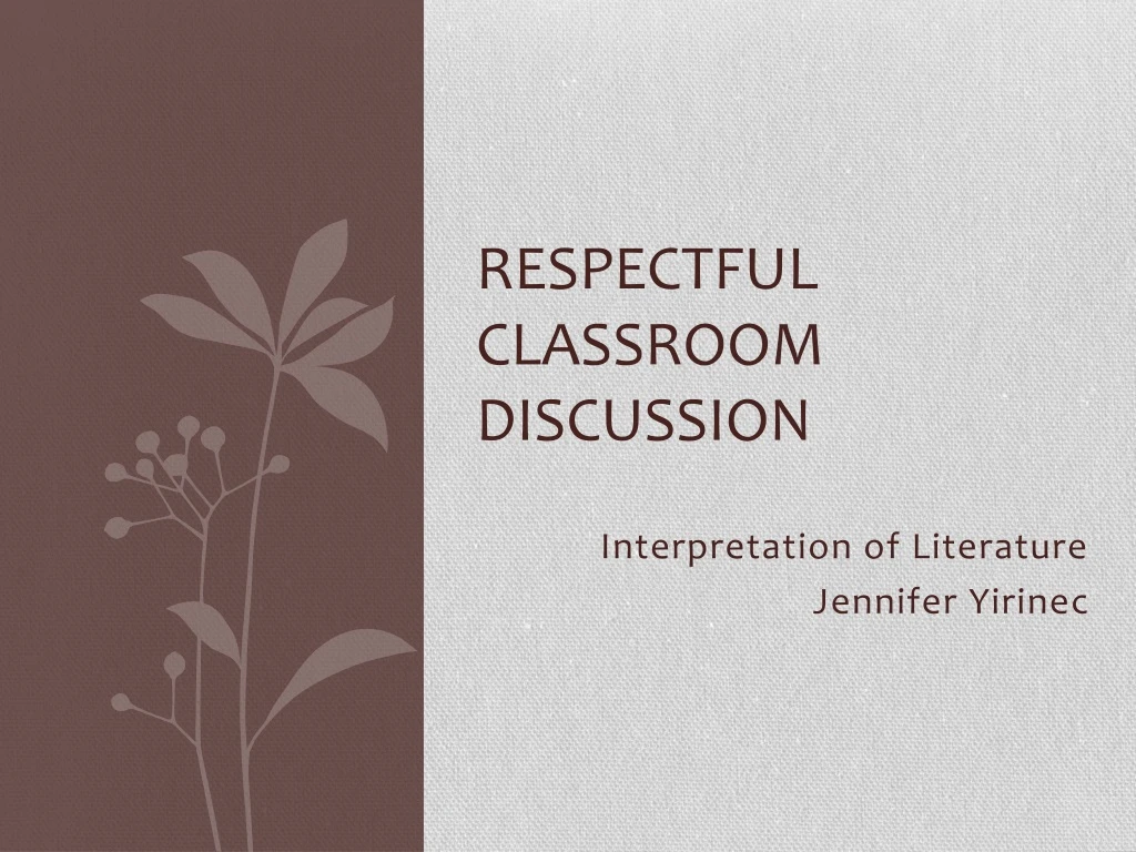 respectful classroom discussion