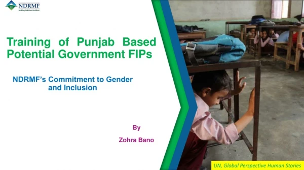 Training of Punjab Based Potential Government FIPs