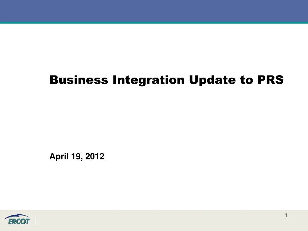 business integration update to prs