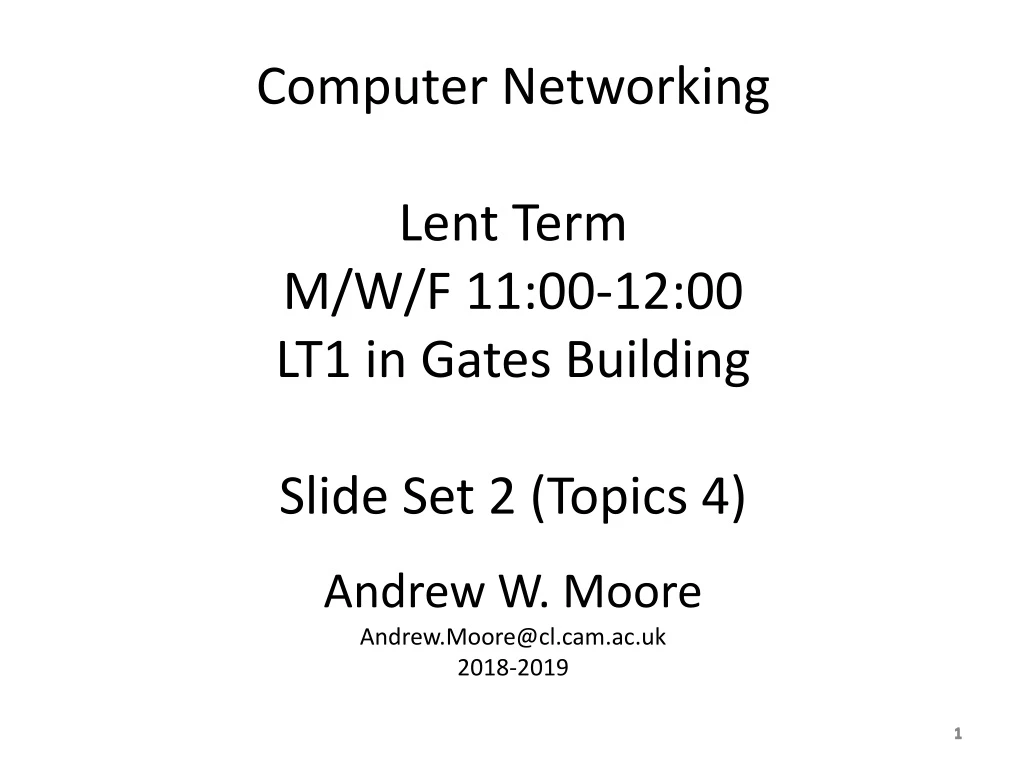 computer networking lent term