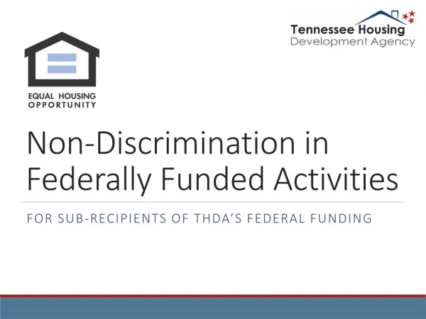 Non-Discrimination in Federally Funded Activities