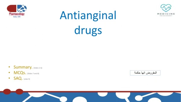 Antianginal drugs